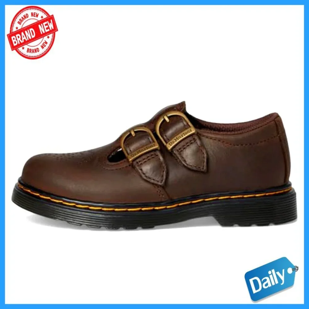 Leather Mary Jane Flats with Adjustable Straps for Girls